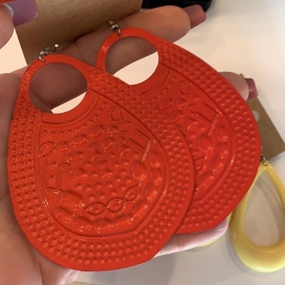 💐5/25 jumbo huge large 1980s bold colorful statement earrings - Picture 6 of 9